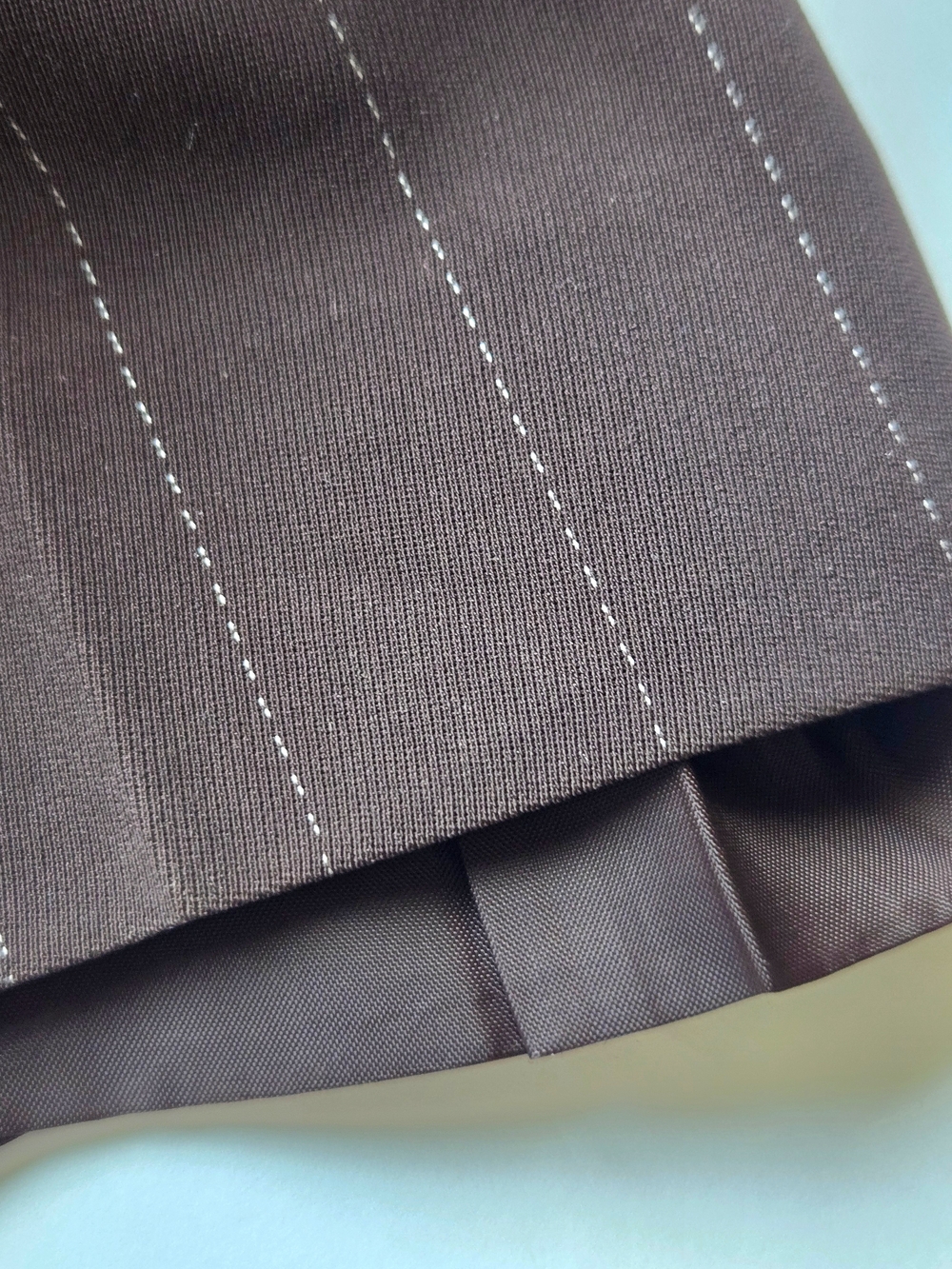 VTG Kasper Classics Petite 2pc Brown Pinstripe Blazer Trouser Lined Pantsuit Set - Picture 8 of 12